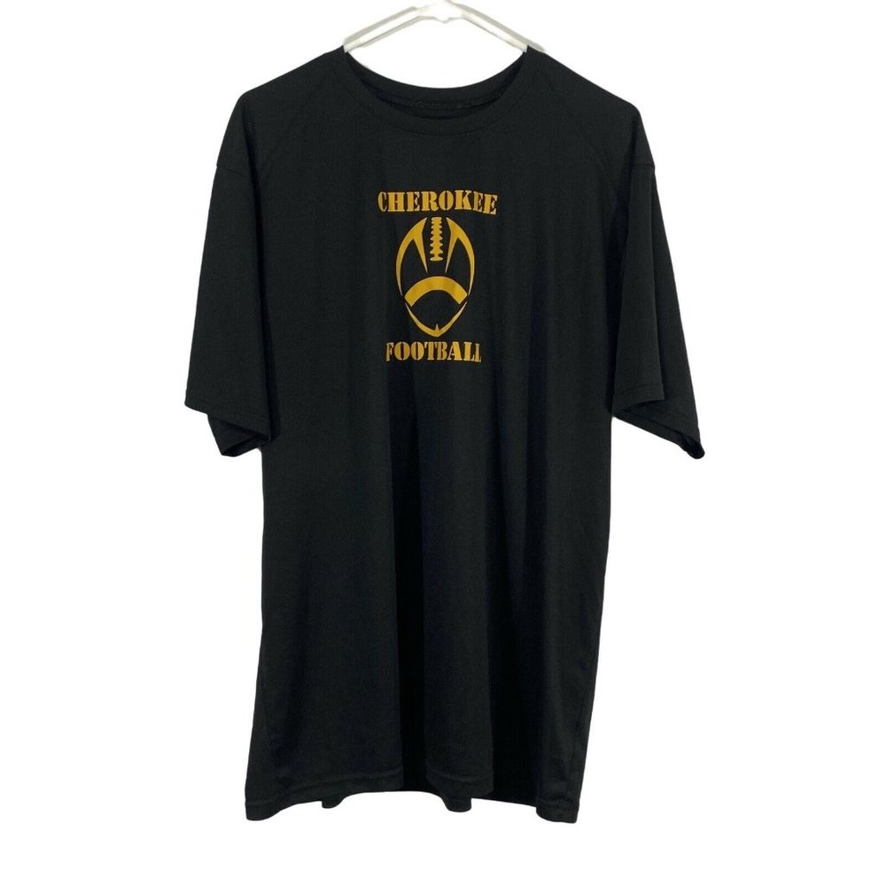 Cherokee Football BSN Sports Mens Black Graphic Activewear T Shirt Size X Large